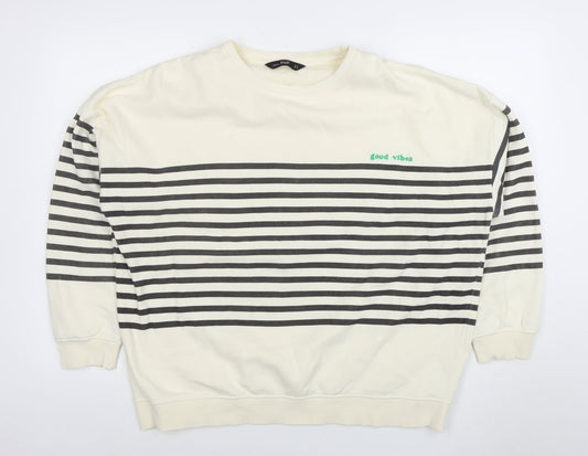 Womens UK Size 14 F&F Ivory Pullover Sweatshirt