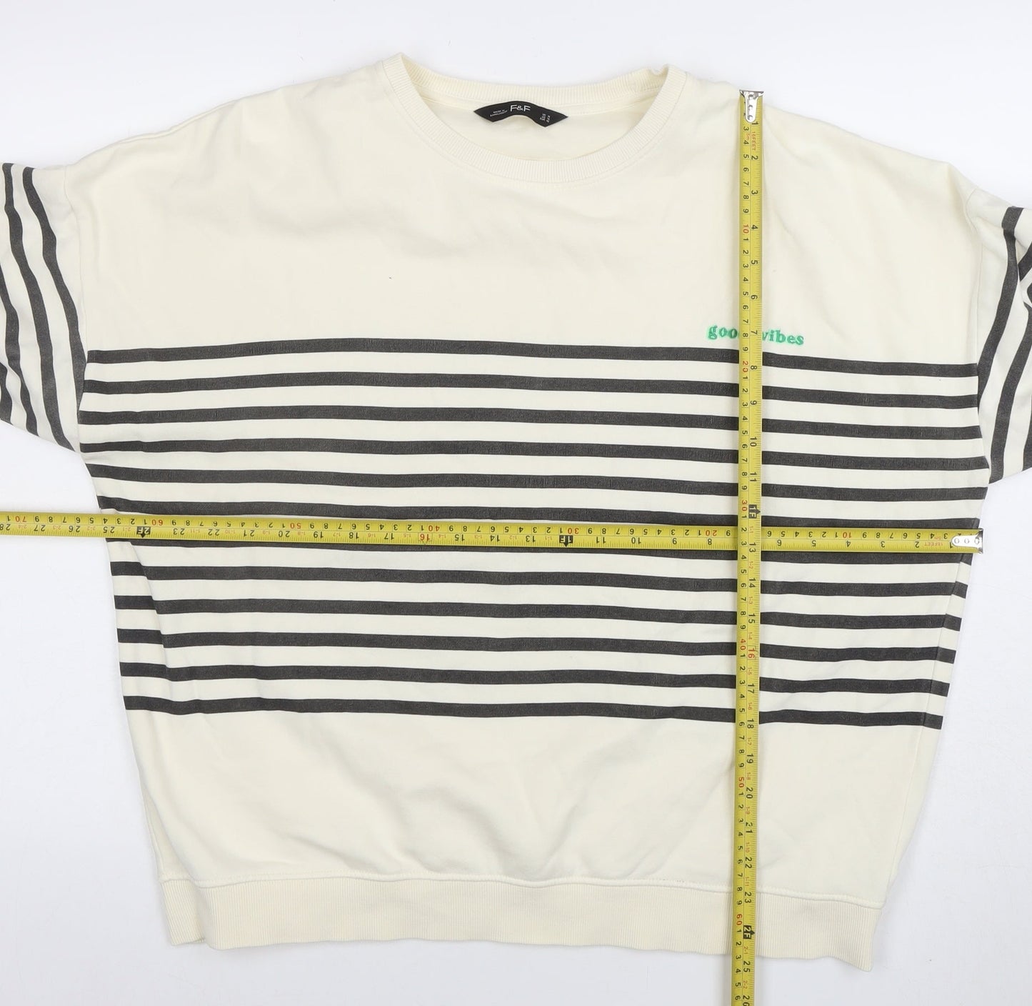 Womens UK Size 14 F&F Ivory Pullover Sweatshirt
