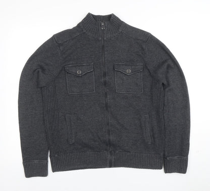 Mens UK Size M Marks and Spencer Grey Full Zip Jumper