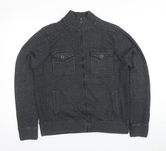 Mens UK Size M Marks and Spencer Grey Full Zip Jumper