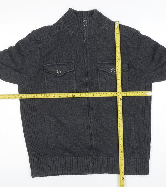 Mens UK Size M Marks and Spencer Grey Full Zip Jumper