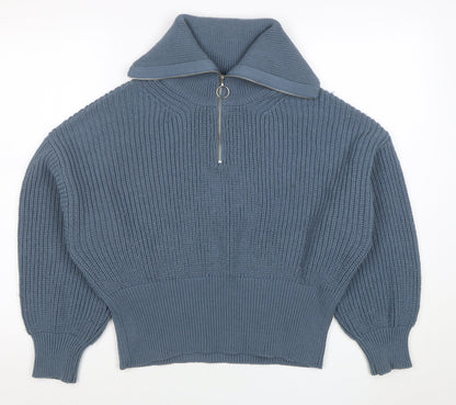Womens UK Size 10 ASOS Blue Full Zip Jumper