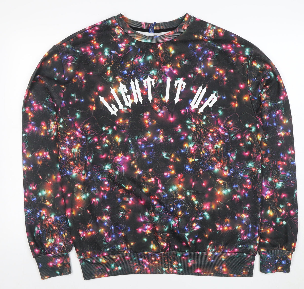 Mens UK Size M H&M Divided Multicoloured Pullover Sweatshirt