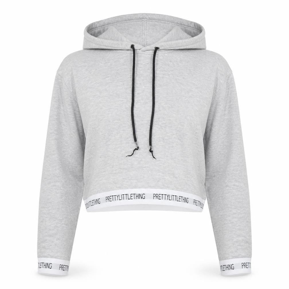 Womens UK Size S PRETTYLITTLETHING Grey Pullover Hoodie