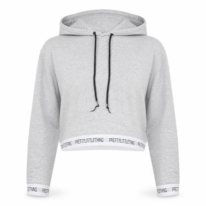 Womens UK Size S PRETTYLITTLETHING Grey Pullover Hoodie