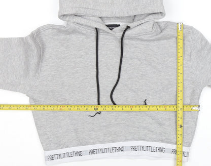 Womens UK Size S PRETTYLITTLETHING Grey Pullover Hoodie