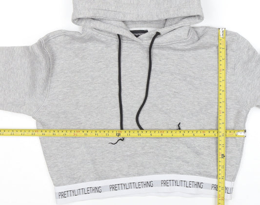 Womens UK Size S PRETTYLITTLETHING Grey Pullover Hoodie