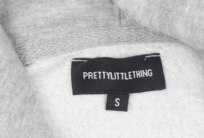 Womens UK Size S PRETTYLITTLETHING Grey Pullover Hoodie