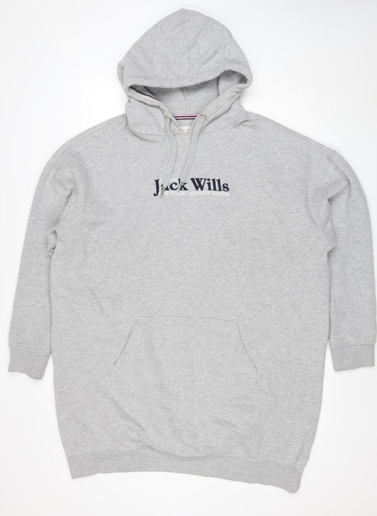 Womens UK Size 12 Jack Wills Grey Pullover Hoodie