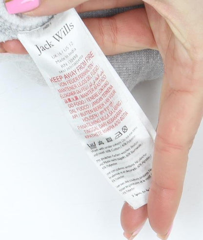 Womens UK Size 12 Jack Wills Grey Pullover Hoodie