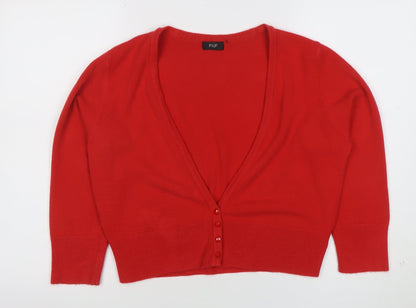 Womens UK Size 16 F&F Red Cardigan Jumper
