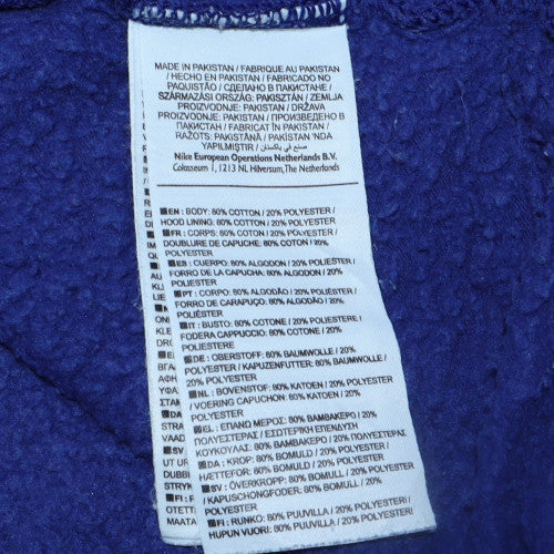 Mens UK Size L Nike Blue Full Zip Hoodie