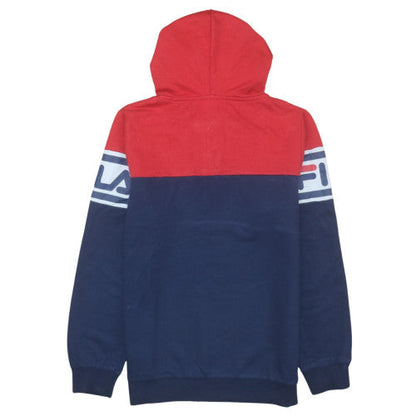 FILA Boys Blue Red 1/2 Zip Pullover Hoodie 13-15 Years Cotton Blend
