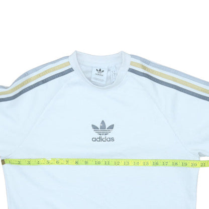 Mens UK Size S adidas White Pullover Sweatshirt