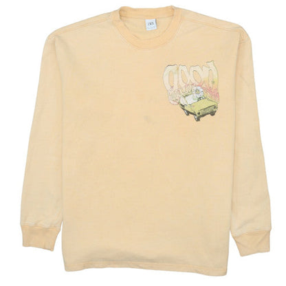 Womens UK Size L Zara Beige Pullover Sweatshirt
