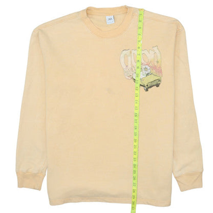 Womens UK Size L Zara Beige Pullover Sweatshirt