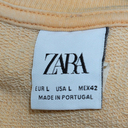 Womens UK Size L Zara Beige Pullover Sweatshirt