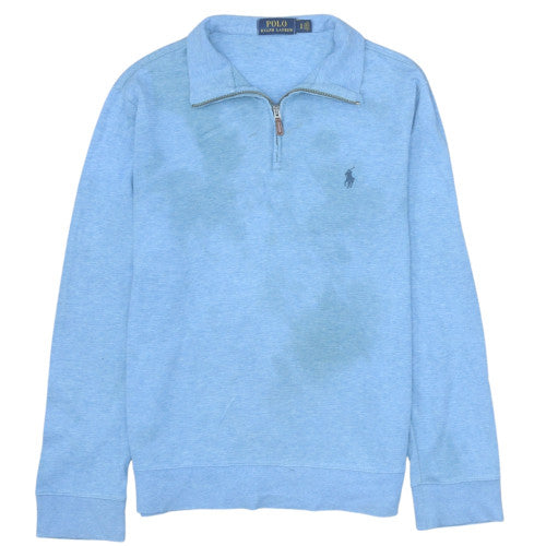 Mens UK Size S Ralph Lauren Blue 1/2 Zip Sweatshirt