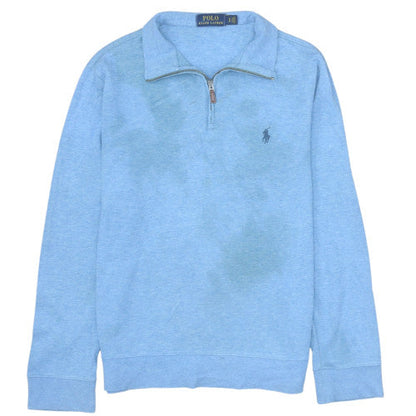 Mens UK Size S Ralph Lauren Blue 1/2 Zip Sweatshirt