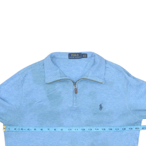 Mens UK Size S Ralph Lauren Blue 1/2 Zip Sweatshirt