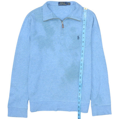 Mens UK Size S Ralph Lauren Blue 1/2 Zip Sweatshirt