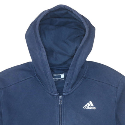 Mens UK Size L adidas Blue Full Zip Hoodie