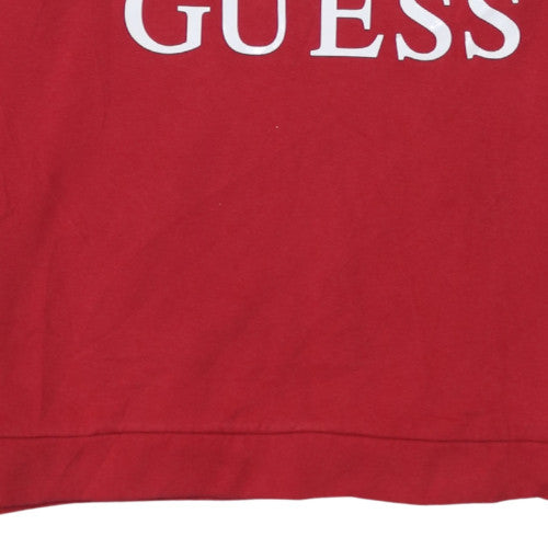 Womens UK Size M GUESS Red Pullover Sweatshirt