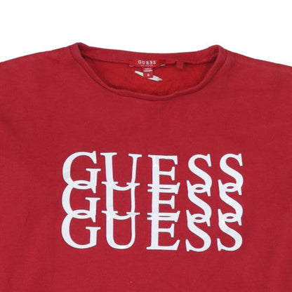 Womens UK Size M GUESS Red Pullover Sweatshirt