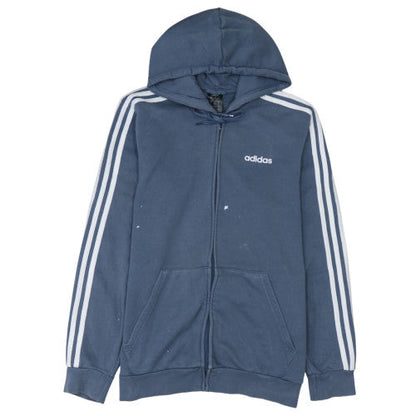 Mens UK Size L adidas Blue Full Zip Hoodie