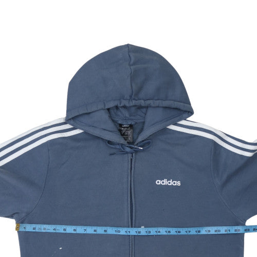 Mens UK Size L adidas Blue Full Zip Hoodie