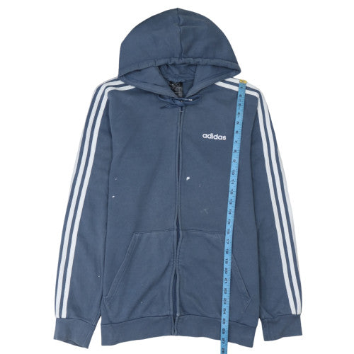 Mens UK Size L adidas Blue Full Zip Hoodie