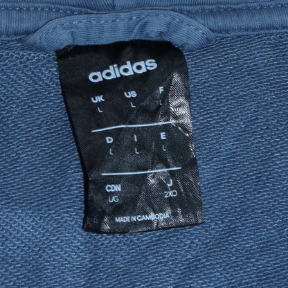 Mens UK Size L adidas Blue Full Zip Hoodie