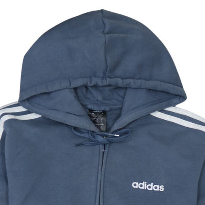 Mens UK Size L adidas Blue Full Zip Hoodie