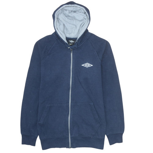 Mens UK Size M Umbro Blue Full Zip Hoodie