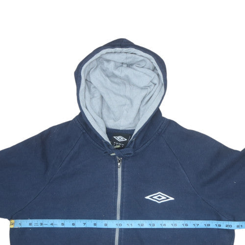 Mens UK Size M Umbro Blue Full Zip Hoodie