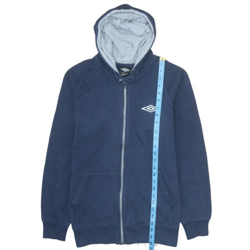 Mens UK Size M Umbro Blue Full Zip Hoodie