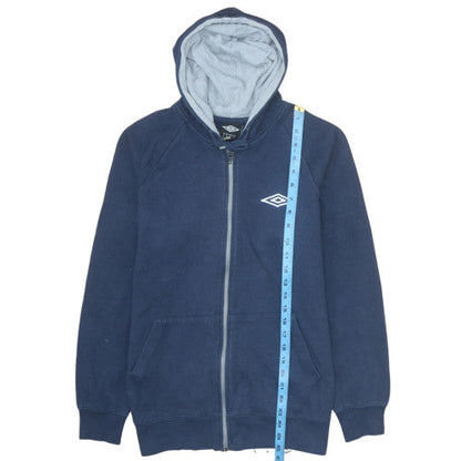Mens UK Size M Umbro Blue Full Zip Hoodie