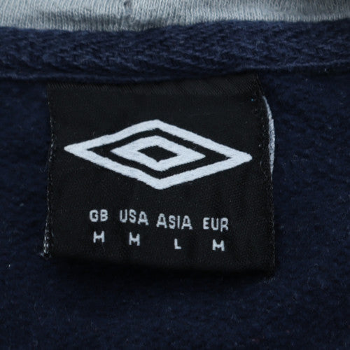 Mens UK Size M Umbro Blue Full Zip Hoodie