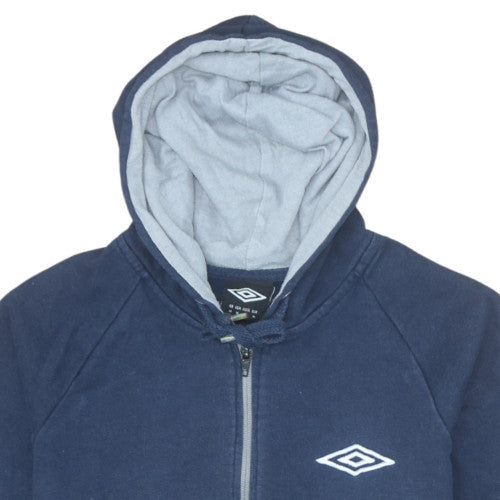 Mens UK Size M Umbro Blue Full Zip Hoodie