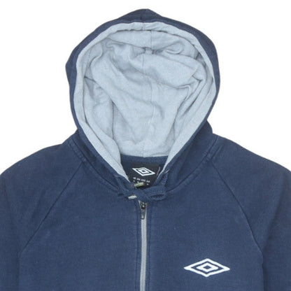 Mens UK Size M Umbro Blue Full Zip Hoodie