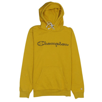 Mens UK Size M Champion Yellow Pullover Hoodie