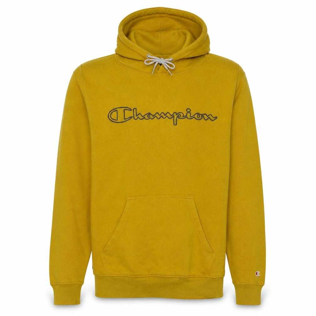Mens UK Size M Champion Yellow Pullover Hoodie