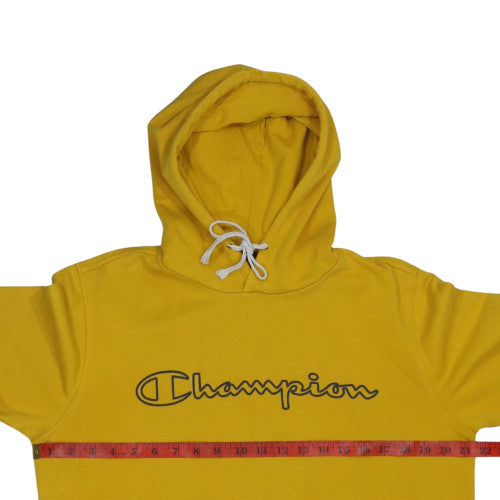 Mens UK Size M Champion Yellow Pullover Hoodie