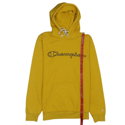 Mens UK Size M Champion Yellow Pullover Hoodie