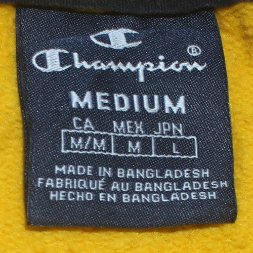 Mens UK Size M Champion Yellow Pullover Hoodie