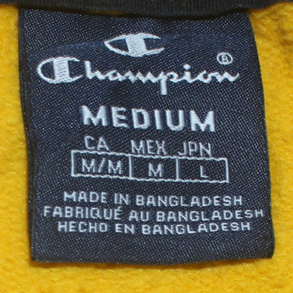 Mens UK Size M Champion Yellow Pullover Hoodie