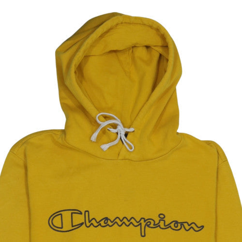 Mens UK Size M Champion Yellow Pullover Hoodie