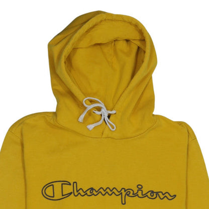 Mens UK Size M Champion Yellow Pullover Hoodie