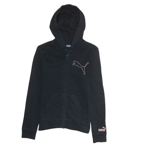 Womens UK Size XS PUMA Black Full Zip Hoodie