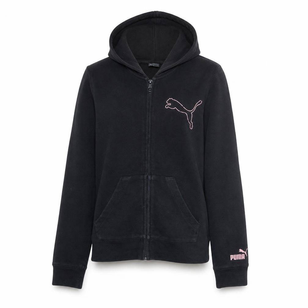 Womens UK Size XS PUMA Black Full Zip Hoodie